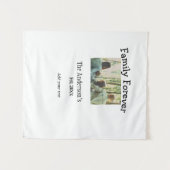 家族の名前を追加する写真年の素朴なヴィンテージ タペストリー (正面(横))