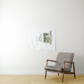 家族の名前を追加する写真年の素朴なヴィンテージ タペストリー (インサイチュ(横))