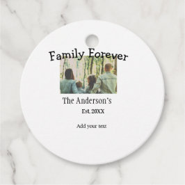 家族の名前を追加する写真年の素朴なヴィンテージ フェイバータグ
