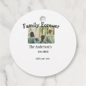 家族の名前を追加する写真年の素朴なヴィンテージ フェイバータグ (裏面)