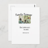 家族の名前を追加する写真年の素朴なヴィンテージ ポストカード (正面/裏面)
