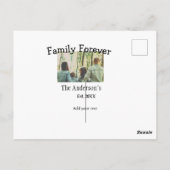 家族の名前を追加する写真年の素朴なヴィンテージ ポストカード (裏面)