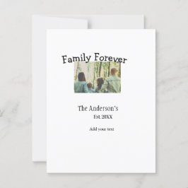家族の名前を追加する写真年の素朴なヴィンテージ ポストカード