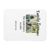 家族の名前を追加する写真年の素朴なヴィンテージ マグネット (横)