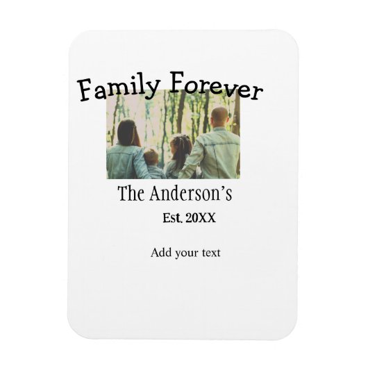 家族の名前を追加する写真年の素朴なヴィンテージ マグネット (縦)