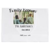 家族の名前を追加する写真年の素朴なヴィンテージ ラージペーパーバッグ (裏面)