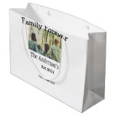 家族の名前を追加する写真年の素朴なヴィンテージ ラージペーパーバッグ (裏面アングル)