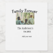 家族の名前を追加する写真年の素朴なヴィンテージ ワインラベル (シングルラベル)