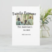家族の名前を追加する写真年の素朴なヴィンテージ 招待状 (スタンド正面)