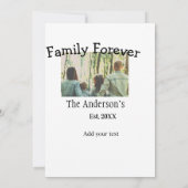 家族の名前を追加する写真年の素朴なヴィンテージ 招待状 (裏面)