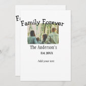 家族の名前を追加する写真年の素朴なヴィンテージ 招待状 (正面/裏面)