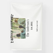 家族の名前を追加する写真年の素朴なヴィンテージ 横断幕 (縦)