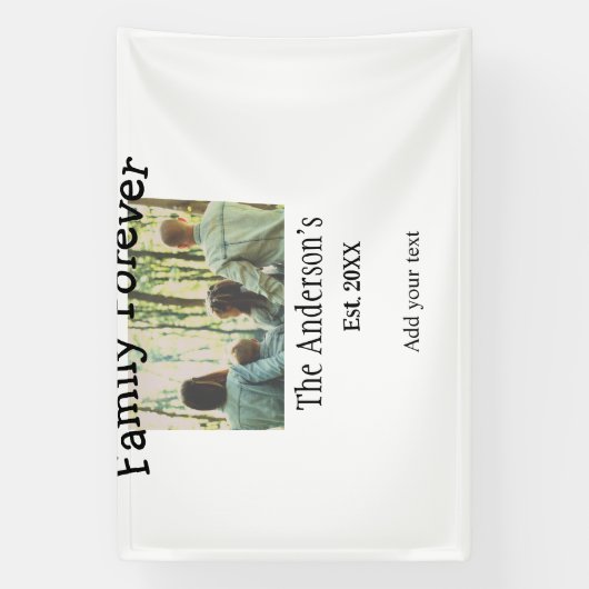 家族の名前を追加する写真年の素朴なヴィンテージ 横断幕 (縦)