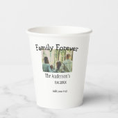 家族の名前を追加する写真年の素朴なヴィンテージ 紙コップ (裏面)