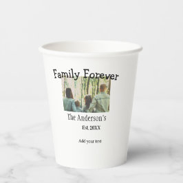 家族の名前を追加する写真年の素朴なヴィンテージ 紙コップ