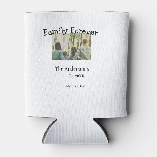 家族の名前を追加する写真年の素朴なヴィンテージ 缶クーラー (正面)