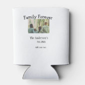 家族の名前を追加する写真年の素朴なヴィンテージ 缶クーラー (裏面)