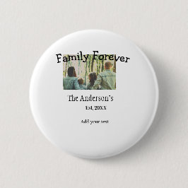 家族の名前を追加する写真年の素朴なヴィンテージ 缶バッジ