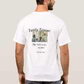 家族の名前を追加する写真年の素朴なヴィンテージ Tシャツ (裏面)