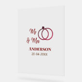 家族の名前を追加する日付結婚式の引き出物g アクリルサイン (傾斜)