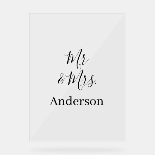 家族の名前を追加する日付結婚式の引き出物g アクリルサイン (正面)