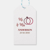 家族の名前を追加する日付結婚式の引き出物g ギフトタグ (裏面)