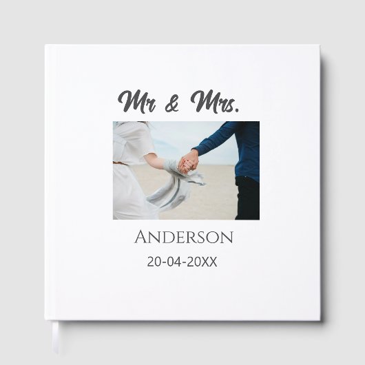 家族の名前を追加する日付結婚式の引き出物g ゲストブック (正面)