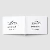 家族の名前を追加する日付結婚式の引き出物g ゲストブック (全面)