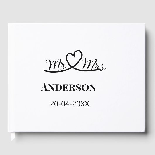 家族の名前を追加する日付結婚式の引き出物g ゲストブック (正面)