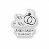 家族の名前を追加する日付結婚式の引き出物g シール (正面)