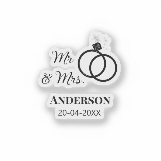 家族の名前を追加する日付結婚式の引き出物g シール (正面)