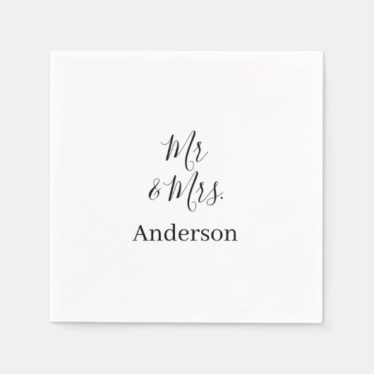 家族の名前を追加する日付結婚式の引き出物g スタンダードカクテルナプキン (正面)