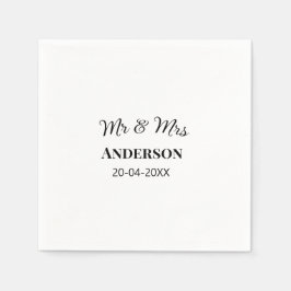 家族の名前を追加する日付結婚式の引き出物g スタンダードカクテルナプキン