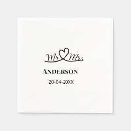 家族の名前を追加する日付結婚式の引き出物g スタンダードカクテルナプキン