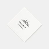 家族の名前を追加する日付結婚式の引き出物g スタンダードカクテルナプキン (角)