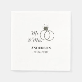 家族の名前を追加する日付結婚式の引き出物g スタンダードカクテルナプキン