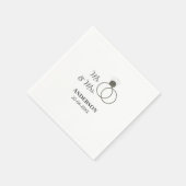 家族の名前を追加する日付結婚式の引き出物g スタンダードカクテルナプキン (角)