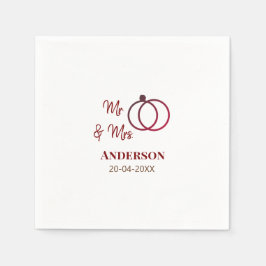 家族の名前を追加する日付結婚式の引き出物g スタンダードカクテルナプキン