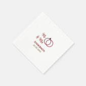 家族の名前を追加する日付結婚式の引き出物g スタンダードカクテルナプキン (角)