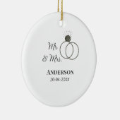 家族の名前を追加する日付結婚式の引き出物g セラミックオーナメント (右)