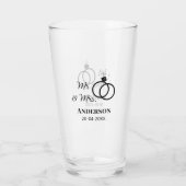 家族の名前を追加する日付結婚式の引き出物g タンブラーグラス (裏面)
