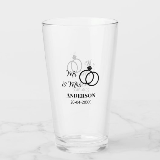 家族の名前を追加する日付結婚式の引き出物g タンブラーグラス (裏面)