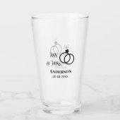 家族の名前を追加する日付結婚式の引き出物g タンブラーグラス (正面)