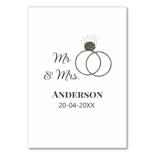 家族の名前を追加する日付結婚式の引き出物g テーブルナンバー (正面)