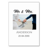 家族の名前を追加する日付結婚式の引き出物g テーブルナンバー (裏面)