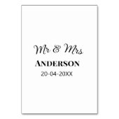 家族の名前を追加する日付結婚式の引き出物g テーブルナンバー (裏面)