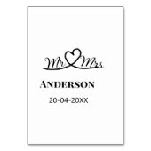 家族の名前を追加する日付結婚式の引き出物g テーブルナンバー (裏面)