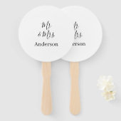 家族の名前を追加する日付結婚式の引き出物g ハンドファン (正面&裏面)