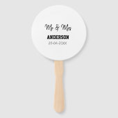 家族の名前を追加する日付結婚式の引き出物g ハンドファン (裏面)