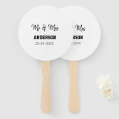 家族の名前を追加する日付結婚式の引き出物g ハンドファン (正面&裏面)